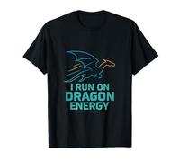 I Run on Dragon Energy Neon Fantasy Graphic T-Shirt