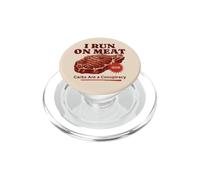 I Run On Meat Carbs Conspiracy Funny Keto Carnivore BBQ PopSockets PopGrip for MagSafe