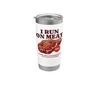 I Run On Meat Carbs Conspiracy Funny Keto Carnivore BBQ Stainless Steel Insulated Tumbler