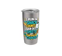 I Run On Snack Counts Sign Out Sheets & Mayhem Stainless Steel Insulated Tumbler