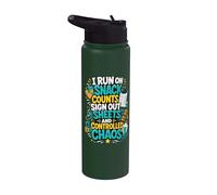 I Run On Snack Counts Sign Out Sheets & Mayhem Stainless Steel Insulated Water Bottle