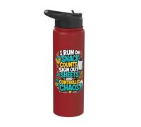 I Run On Snack Counts Sign Out Sheets & Mayhem Stainless Steel Insulated Water Bottle