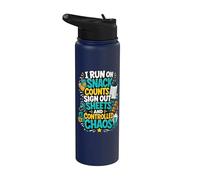 I Run On Snack Counts Sign Out Sheets & Mayhem Stainless Steel Insulated Water Bottle