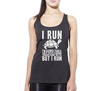 I Run Slow Turtle Funny Running Women's Vest - black Large