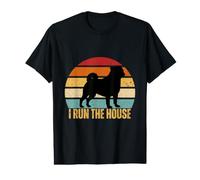 I Run The House Vintage Retro Sunset Pug Dog Funny Value Graphic T-Shirt
