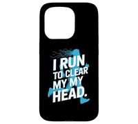 I Run To Clear My My Head Runner Motivation Slogan Case for iPhone 15 Pro