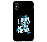 I Run To Clear My My Head Runner Motivation Slogan Case for iPhone X/XS