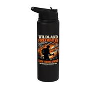 I Run Toward Smoke Everyone Runs from Wildland Firefighter Stainless Steel Insulated Water Bottle