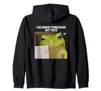 I Rushed Through My Test Funny Test Day Student Frog Zip Hoodie