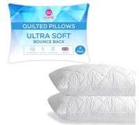 I&S Home Quilted Pillows 2 Pack Hotel Quality Soft Support Bed Pillows - Premium Polycotton Cover, Bounce Back & Extra Filling - Perfect Pillows for Side & Back Sleepers | 50x75 cm (2 Pack)