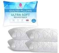 I&S Home Quilted Pillows 4 Pack Hotel Quality Soft Support Bed Pillows - Premium Polycotton Cover, Bounce Back & Extra Filling - Perfect Pillows for Side & Back Sleepers | 50x75 cm (4 Pack)