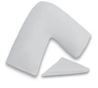 I&S Home V Shaped Pillow with Pillowcase - Comfortable Pregnancy, Maternity and Orthopaedic Support V Pillow, Extra Filled Hollowfibre Soft Support for Neck, Back & Shoulder - Microfiber (White)