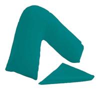 I&S Home V-Shaped Pillow with Teal Pillowcase - Soft & Comfortable Triangle V Pillow - Extra Filled Hollow Fiber Support for Neck, Orthopedic, Maternity and Pregnancy Pillow