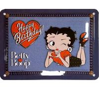 I&S / Les collections rétro Betty Boop Betty Boop Happy Birthday Embossed Metal Sign 20 x 15 cm