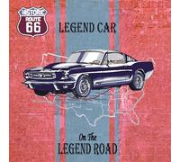 I&S / Les collections rétro CPMD6601N2 Square Card with White Envelope Format 15 x 15 cm - R66 - Mustang/Official Licence - With Glossy Effect - White Interior - Made in France