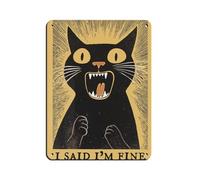 I Said I'm Fine Print Mood Jokes Retro Poster Metal Tin Sign Chic Art Retro Iron Painting Bar People Cave Cafe Family Garage Poster Wall Decoration 12x16inch(30x40cm)