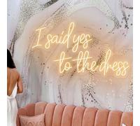 I Said Yes To The Dress Neon Sign, Custom Wedding Dress Shopping LED Neon Light, Bridal Shower Business Store Decor Bride To Be Decorations Size:20"x11"