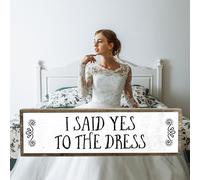 I Said Yes To The Dress - Wooden Sign With Metal - Wedding Centerpiece Table Decorations - Bride To Be Decorations - Mr and Mrs - Bridal Shower Banner