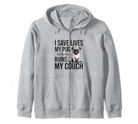 I Save Lives My Pug Ruins My Couch Nurse Zip Hoodie
