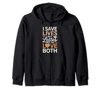 I Save Lives Not Lattes But I Do Both Pumpkin Spice Nurse Zip Hoodie