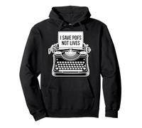 I Save PDFs Not Lives Office Humor Tech Desk Computer |- Pullover Hoodie