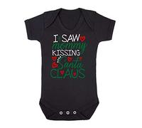 I Saw Mommy Kissing Santa Claus Baby Grow Vest, 3-6 Months, Black
