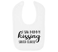 I Saw Mummy Kissing Santa Cotton Baby bib - White