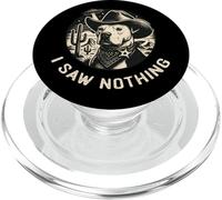 I Saw Nothing Cowboy Dog Funny Retro UFO Animal PopSockets PopGrip for MagSafe