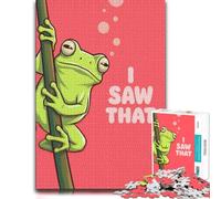 I Saw That, Funny Frog Wall Art Adult Puzzle 1000pcs (52x38cm) | Choose a New Year gift for adults on early-year evenings for rewarding progress.