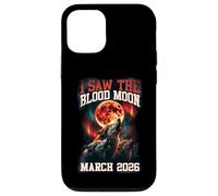 I Saw The Blood Moon 2026 Howling Wolves Retro Graphic Case for iPhone 12/12 Pro