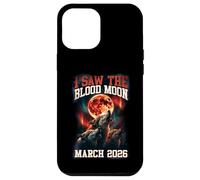 I Saw The Blood Moon 2026 Howling Wolves Retro Graphic Case for iPhone 12 Pro Max