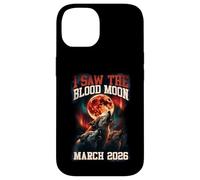 I Saw The Blood Moon 2026 Howling Wolves Retro Graphic Case for iPhone 14