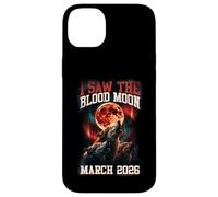 I Saw The Blood Moon 2026 Howling Wolves Retro Graphic Case for iPhone 14 Plus