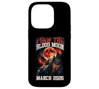 I Saw The Blood Moon 2026 Howling Wolves Retro Graphic Case for iPhone 14 Pro