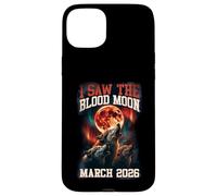 I Saw The Blood Moon 2026 Howling Wolves Retro Graphic Case for iPhone 15 Plus