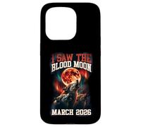 I Saw The Blood Moon 2026 Howling Wolves Retro Graphic Case for iPhone 15 Pro