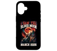 I Saw The Blood Moon 2026 Howling Wolves Retro Graphic Case for iPhone 16