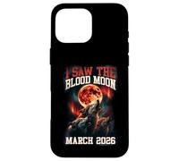 I Saw The Blood Moon 2026 Howling Wolves Retro Graphic Case for iPhone 16 Pro Max