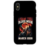 I Saw The Blood Moon 2026 Howling Wolves Retro Graphic Case for iPhone X/XS