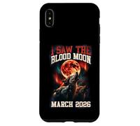 I Saw The Blood Moon 2026 Howling Wolves Retro Graphic Case for iPhone XS Max