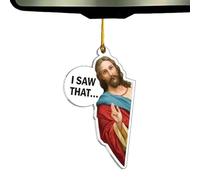 I Saw This Jesus Ornament - Acrylic Religious Pendant, Faith Blessing Charm | Transparent Christian Humour Hanging Ornament, Flat Figure Jesus Ornament Transparent A