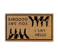 I Say Hello You Say Goodbye Door Mat 30x17 Inch, Funny Welcome Mat Coir | Funny Home Decor, Fan-Inspired Design, Pop Culture Decor, Natural Coir Fibers, Pvc Backing, Dirt Scraper, Unique Fan Gift