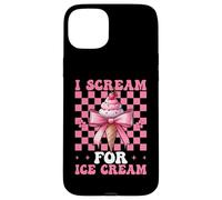 I Scream For Ice Cream Cone Girl Mom Pink Coquette Bow Case for iPhone 15 Plus