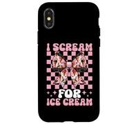 I Scream For Ice Cream Cone Girl Mom Pink Coquette Bow Case for iPhone X/XS