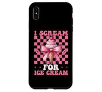 I Scream For Ice Cream Cone Girl Mom Pink Coquette Bow Case for iPhone XS Max