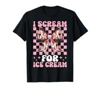 I Scream for Ice Cream Cone Girl Mom Pink Coquette Bow T-Shirt