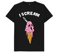 I Scream Horror Movie Halloween Kids Womens Mens T Shirt 5-6 Black