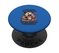 I Scream You Scream We All Scream Constantly Opossum Funny PopSockets Adhesive PopGrip