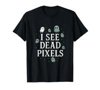 I See Dead Pixels Ghost Pixel Gaming Print T-Shirt