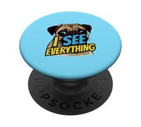 I See Everything Pug Cute Dog PopSockets Adhesive PopGrip